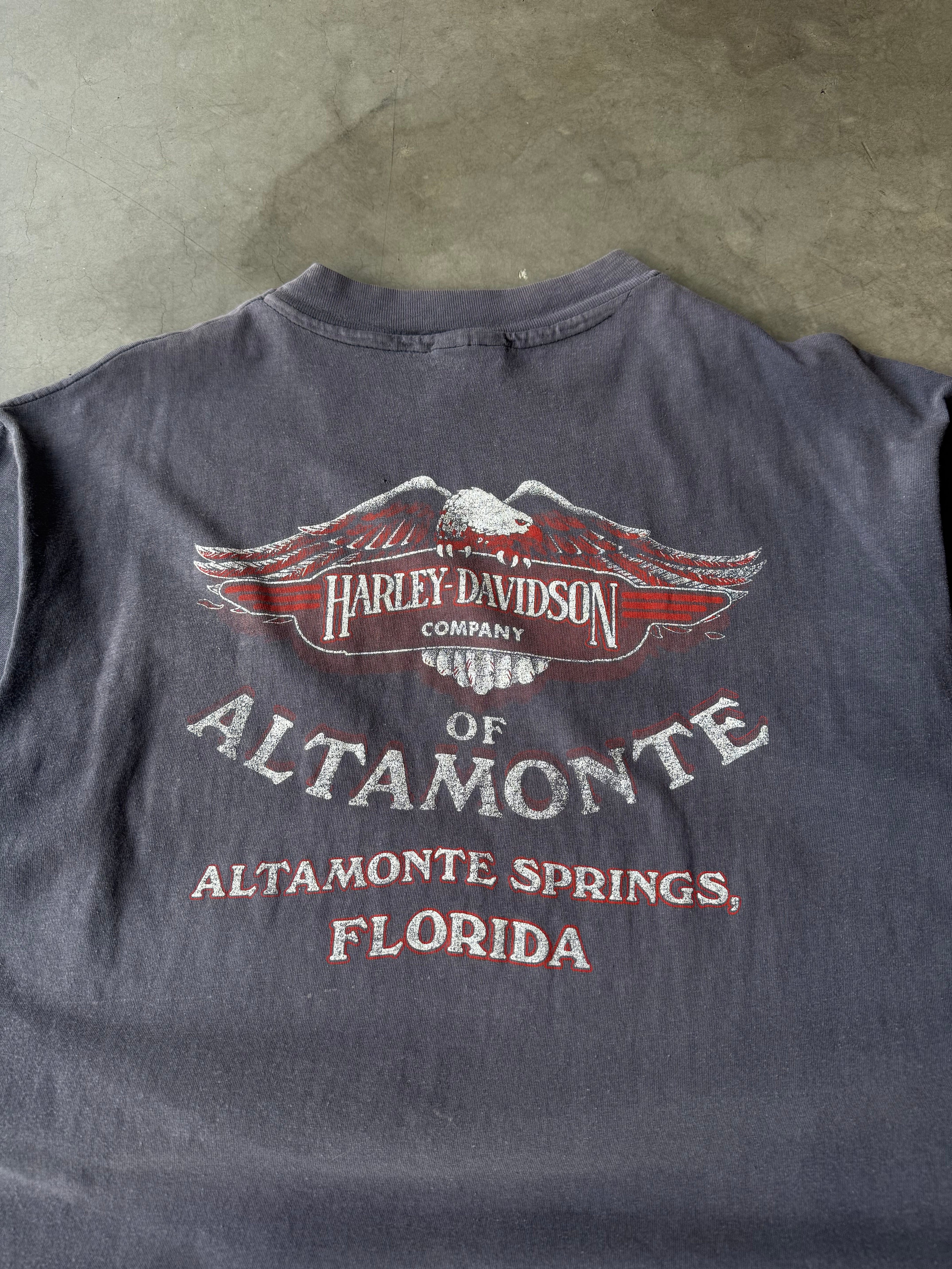 1980s Faded Harley Davidson Shield Pocket Tee(XL)
