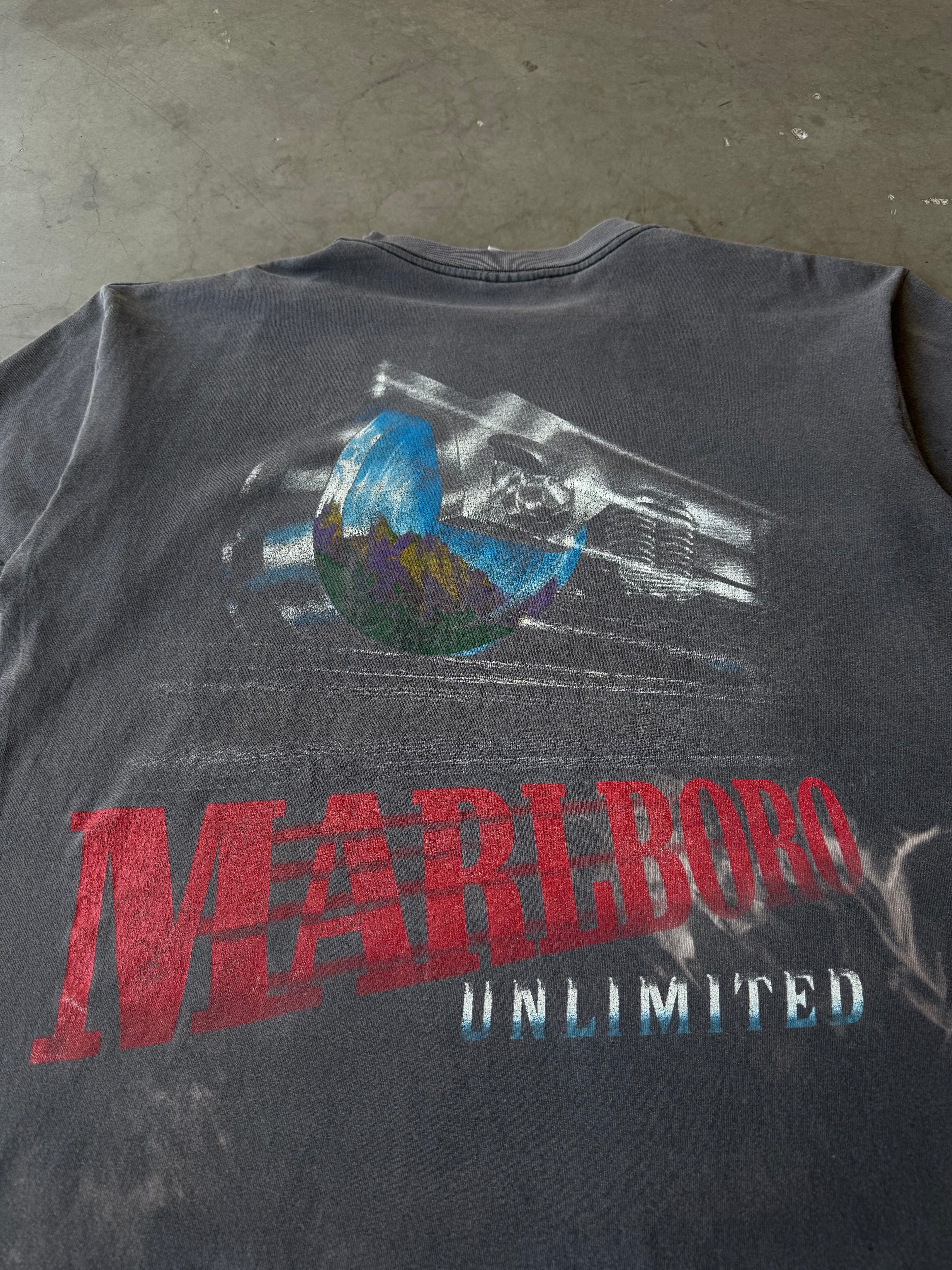 1990s Extremely Faded Marlboro Railroad Tee(XL)