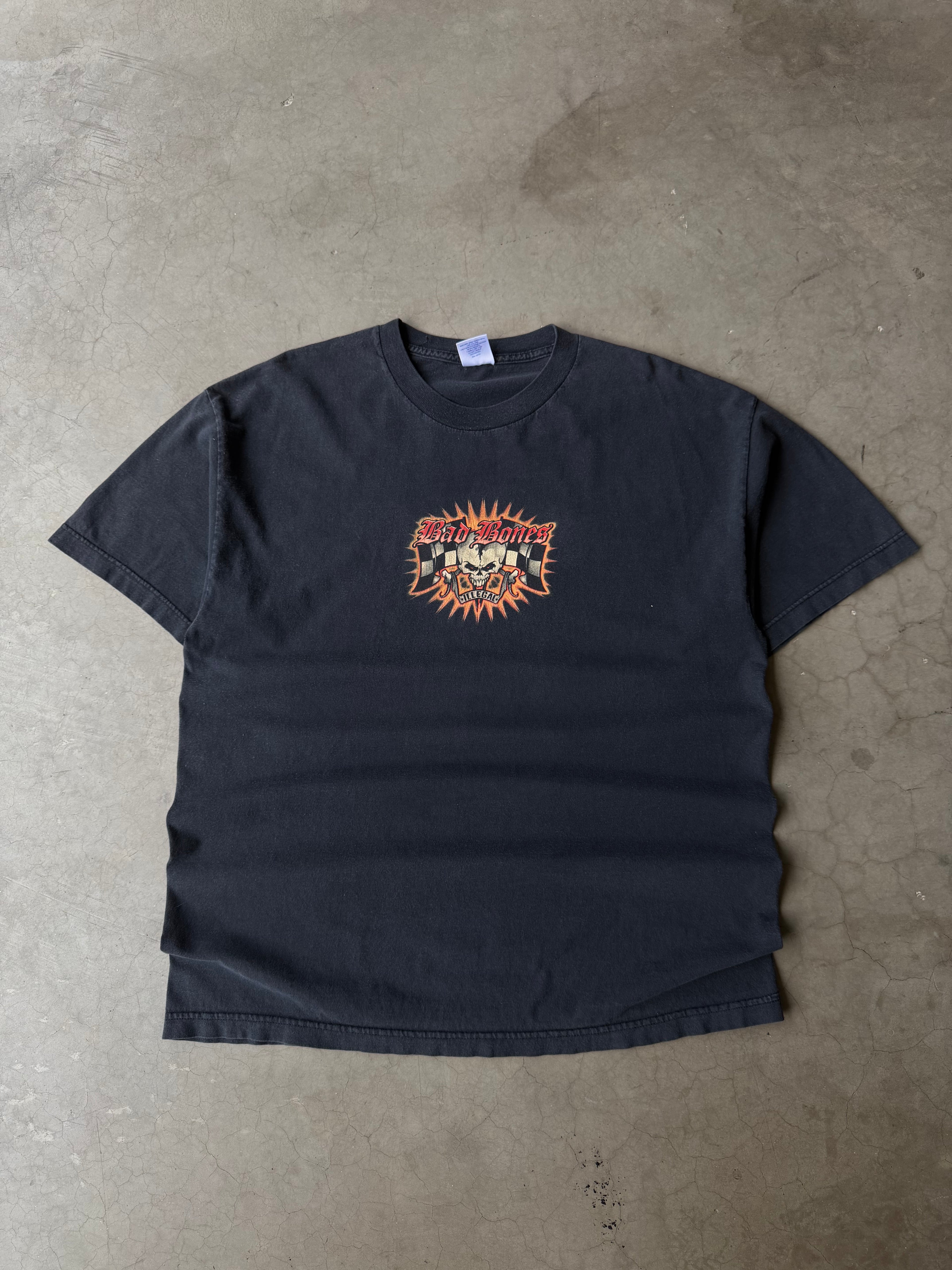 Early 2000s Bad Bones Skull Tee(XL)