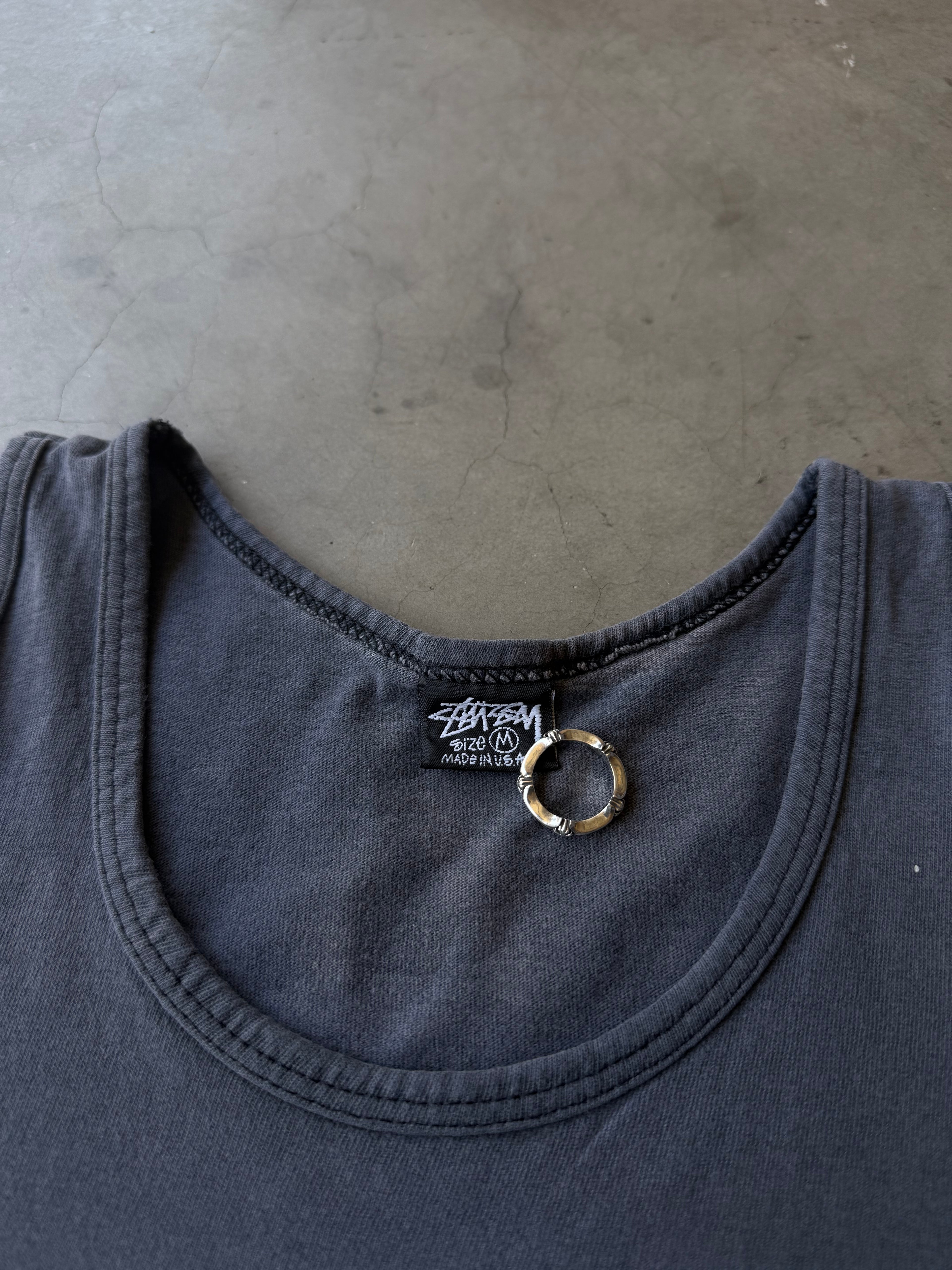 1990s Extremely Faded Stussy Stickman Tank Top(M)